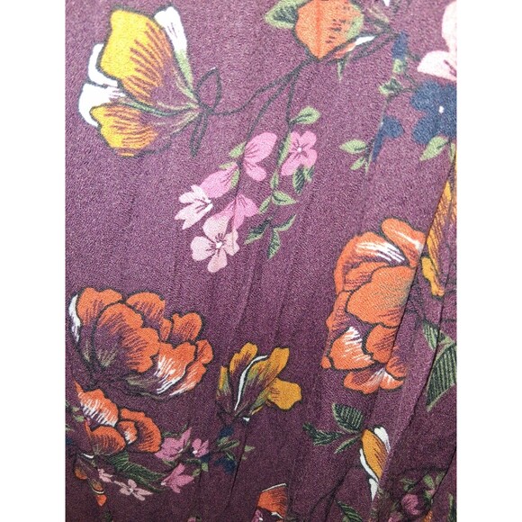 Terra & Sky Burgundy Floral 3/4 Sleeve Dress Sz 1X - Picture 2 of 3